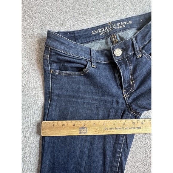 American Eagle Outfitters Jegging Jeans Womens 4 Long Blue Dark Stretch Denim - Picture 4 of 14